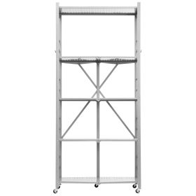VEVOR 5-Tier Foldable Storage Shelf, 32W x 14D x 72H Inch Folding Metal Rack Shelving Unit