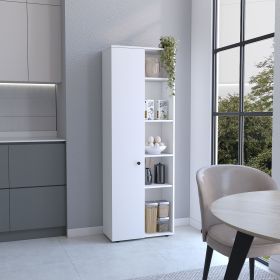 Hoyt Kitchen Pantry Storage Cabinet With and Five Interior and Exterior Shelves