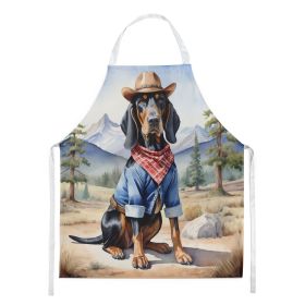 Black and Tan Coonhound Cowboy Welcome Apron Cooking Kitchen Server Baking Crafts Gardening for Adult Women Men, Unisex, Large, Multicolor