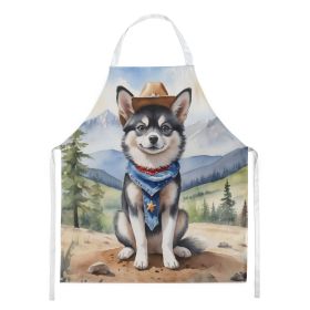 Alaskan Klee Kai Cowboy Welcome Apron Cooking Kitchen Server Baking Crafts Gardening for Adult Women Men, Unisex, Large, Multicolor