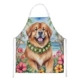 Tibetan Mastiff Luau Apron Cooking Kitchen Server Baking Crafts Gardening for Adult Women Men, Unisex, Large, Multicolor