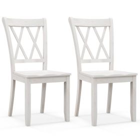 Set of 2 Wooden Dining Chairs Mid Century Farmhouse Retro Kitchen Chairs