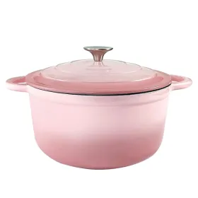 Dutch Oven,Dutch Oven Pot With Lid,3 QT Enamel Dutch Ovens With Dual Handles,Cast Iron Pot For Braiser,Cooking,Gifts For Family (Option: Pink)