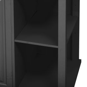 K&K 47 inch Kitchen Island with Extendable Dining Table, Rubber Wood Veneer Kitchen Table with Internal Storage Rack, Power Outlet (Color: as Pic)